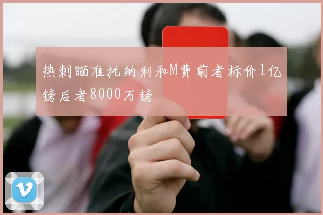 热刺瞄准托纳利和M费前者标价1亿镑后者8000万镑